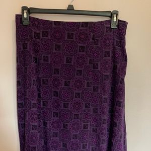 elementz purple patterned midi skirt